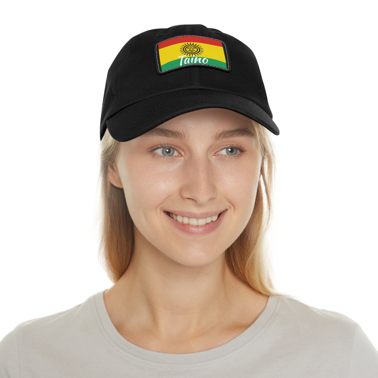 Taino Flag, Hat with Leather Patch (Rectangle)