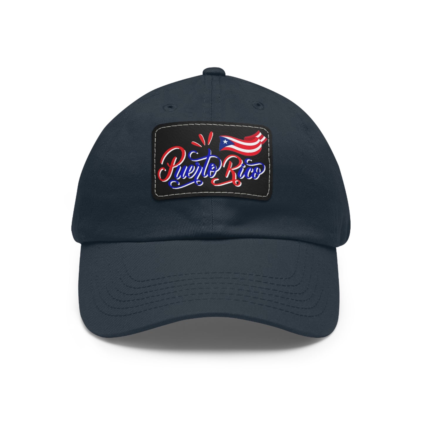Puerto Rico w/Flag, Hat with Leather Patch (Rectangle)