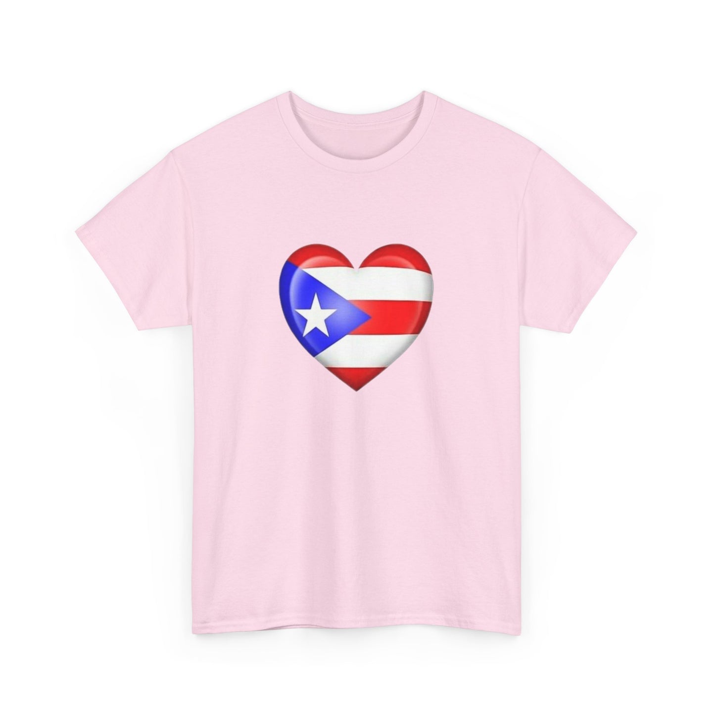 Heart PR Flag, Unisex Heavy Cotton Tee