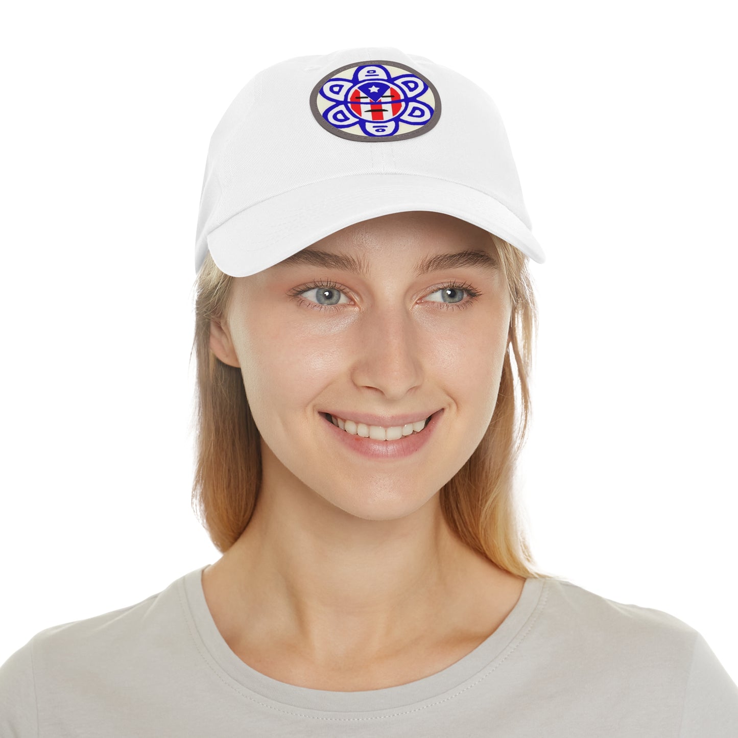 Flag - Taino sun, Hat with Leather Patch (Round)