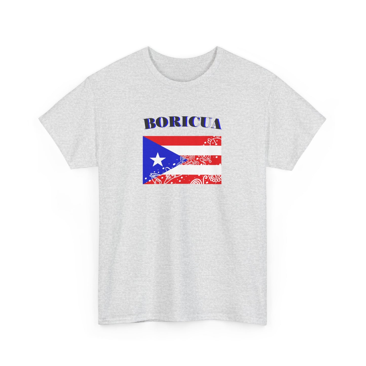 Puerto Rican Flag Taino Symbols, Unisex Heavy Cotton Tee