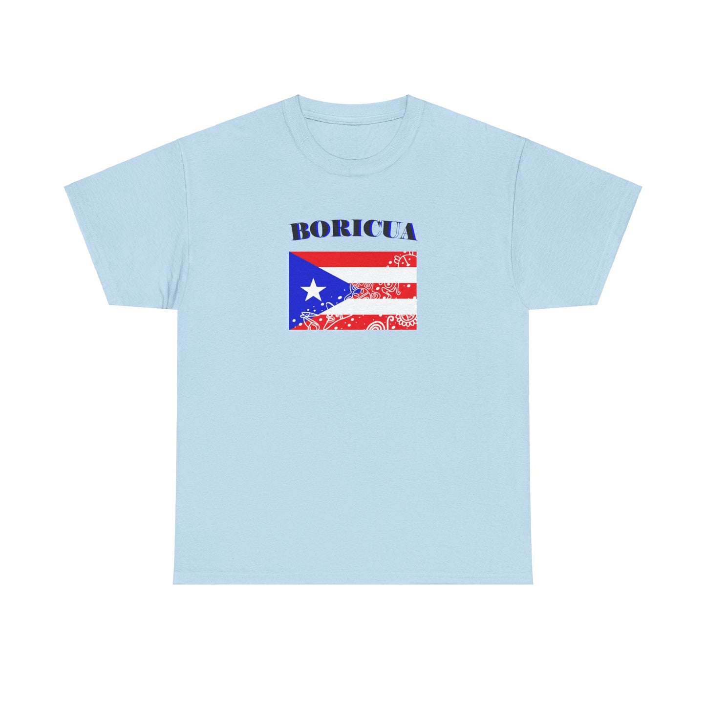 Puerto Rican Flag Taino Symbols, Unisex Heavy Cotton Tee