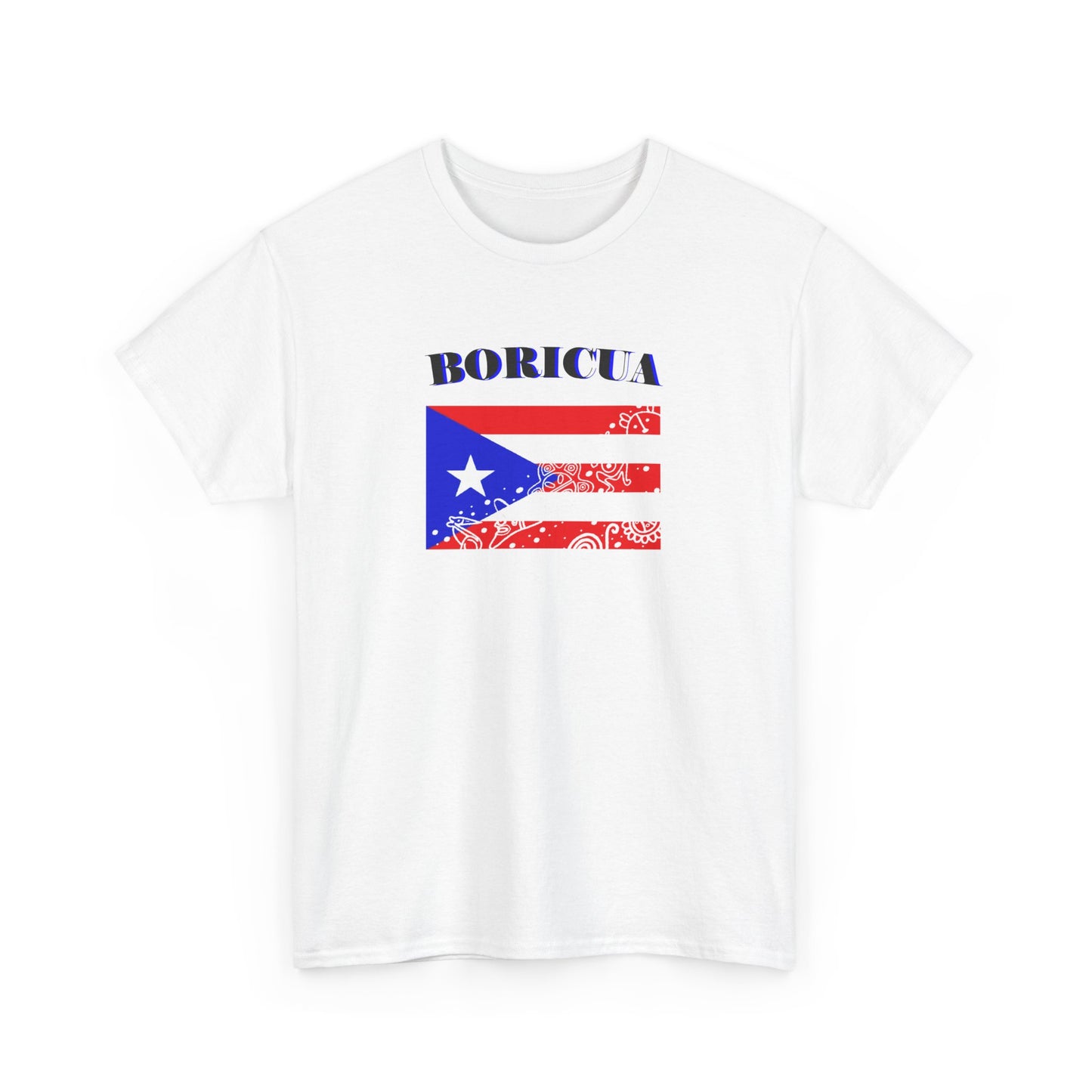 Puerto Rican Flag Taino Symbols, Unisex Heavy Cotton Tee