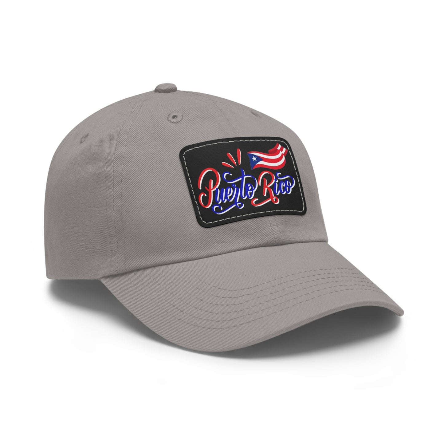 Puerto Rico w/Flag, Hat with Leather Patch (Rectangle)