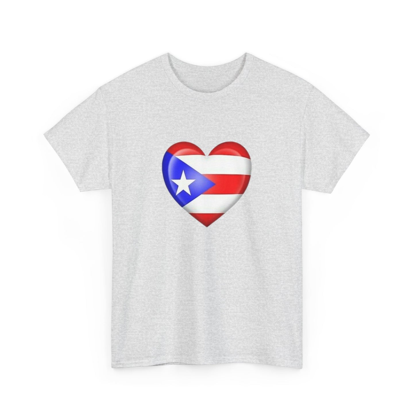 Heart PR Flag, Unisex Heavy Cotton Tee
