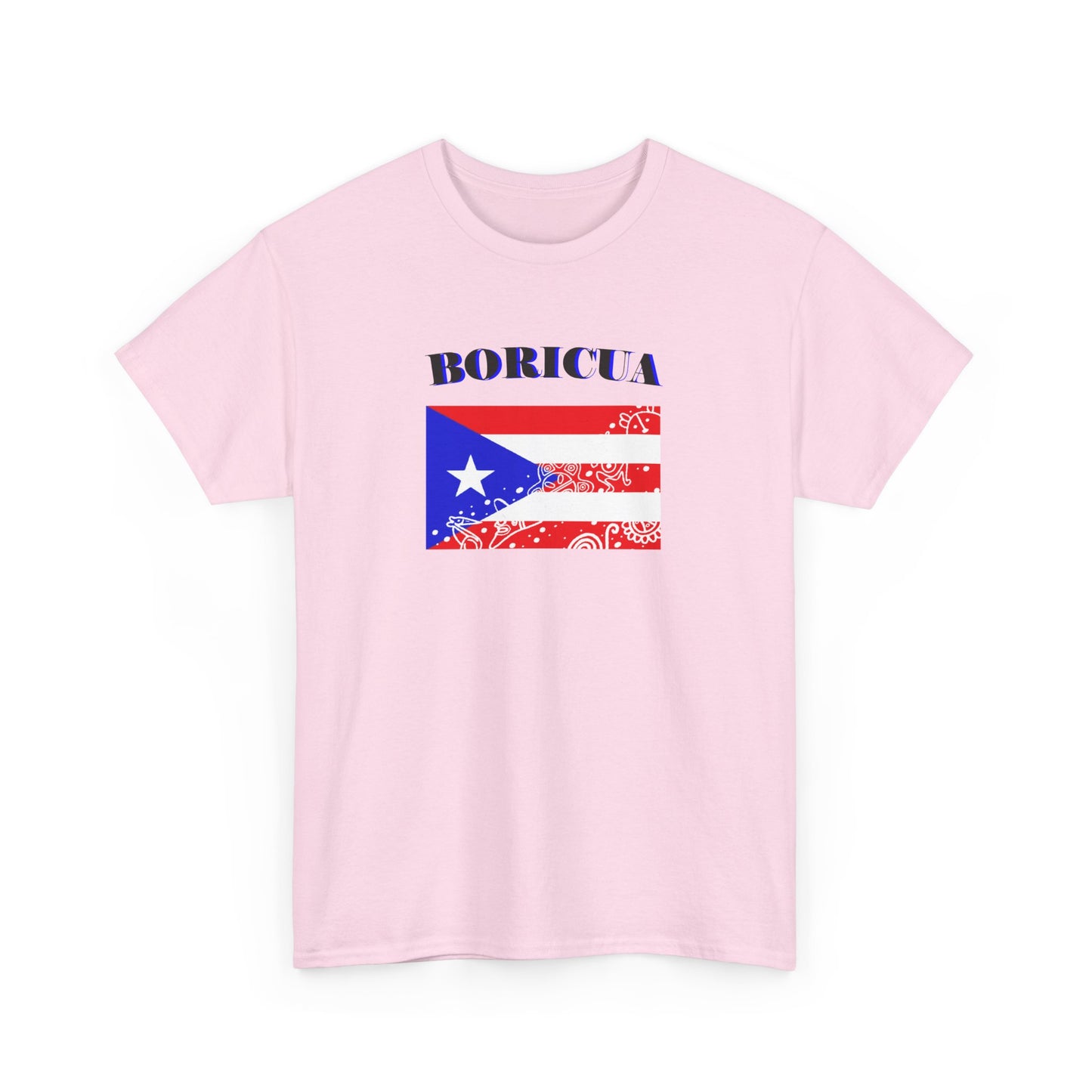 Puerto Rican Flag Taino Symbols, Unisex Heavy Cotton Tee