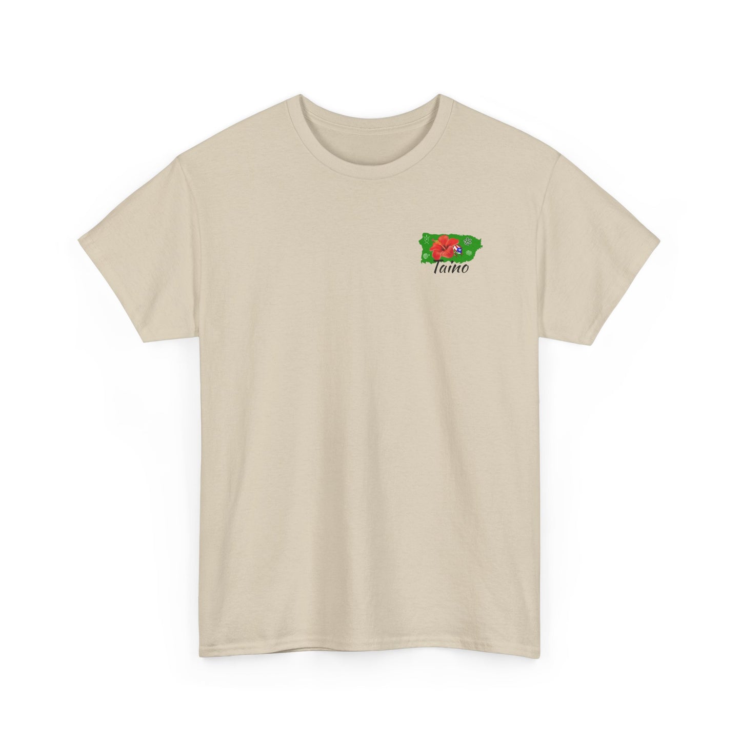 P.R. map Taino Symbols, and coqui, Unisex Heavy Cotton Tee