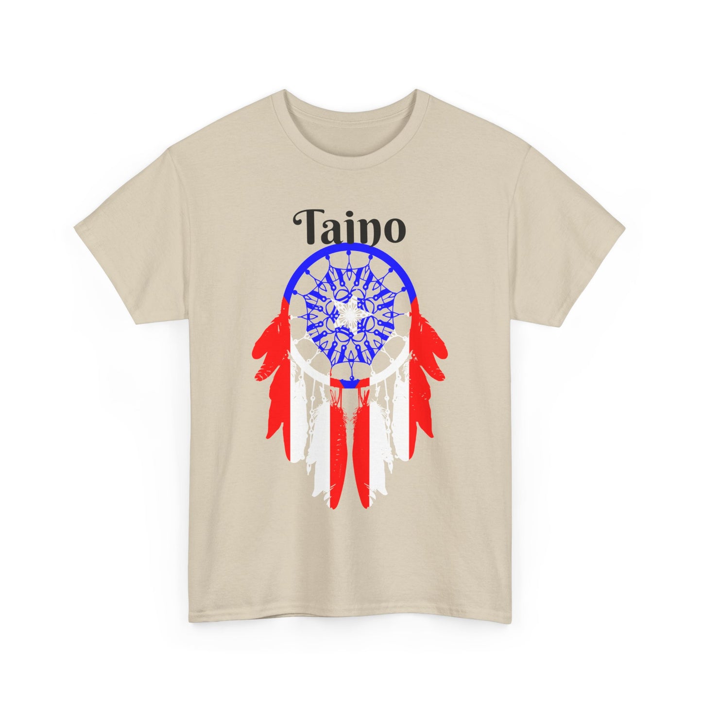 Puerto Rican Flag Dream Catcher, Unisex Heavy Cotton Tee