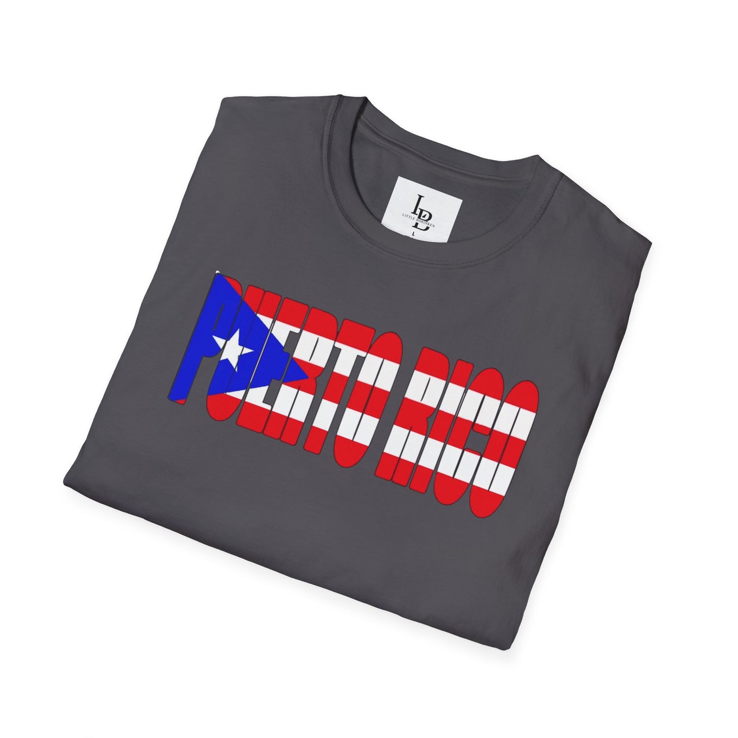 Puerto Rico Font Flag, Unisex Softstyle T-Shirt