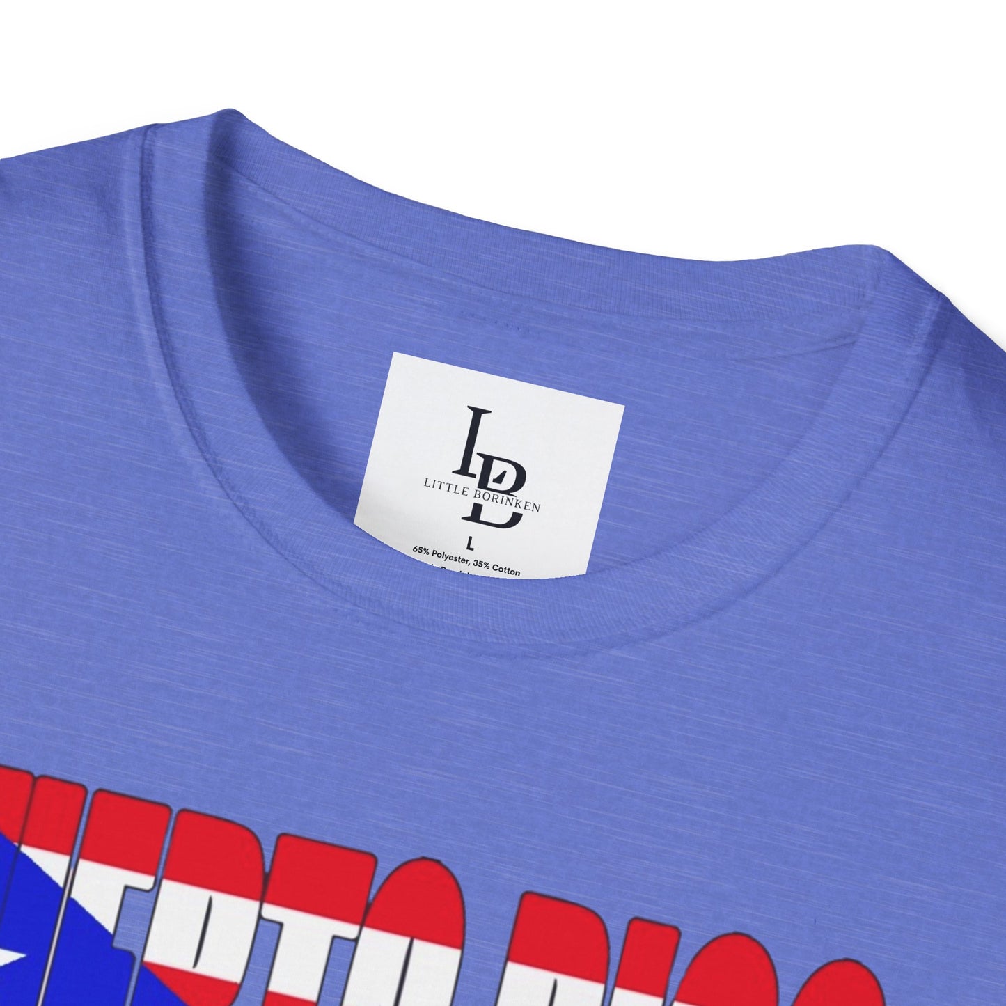Puerto Rico Font Flag, Unisex Softstyle T-Shirt