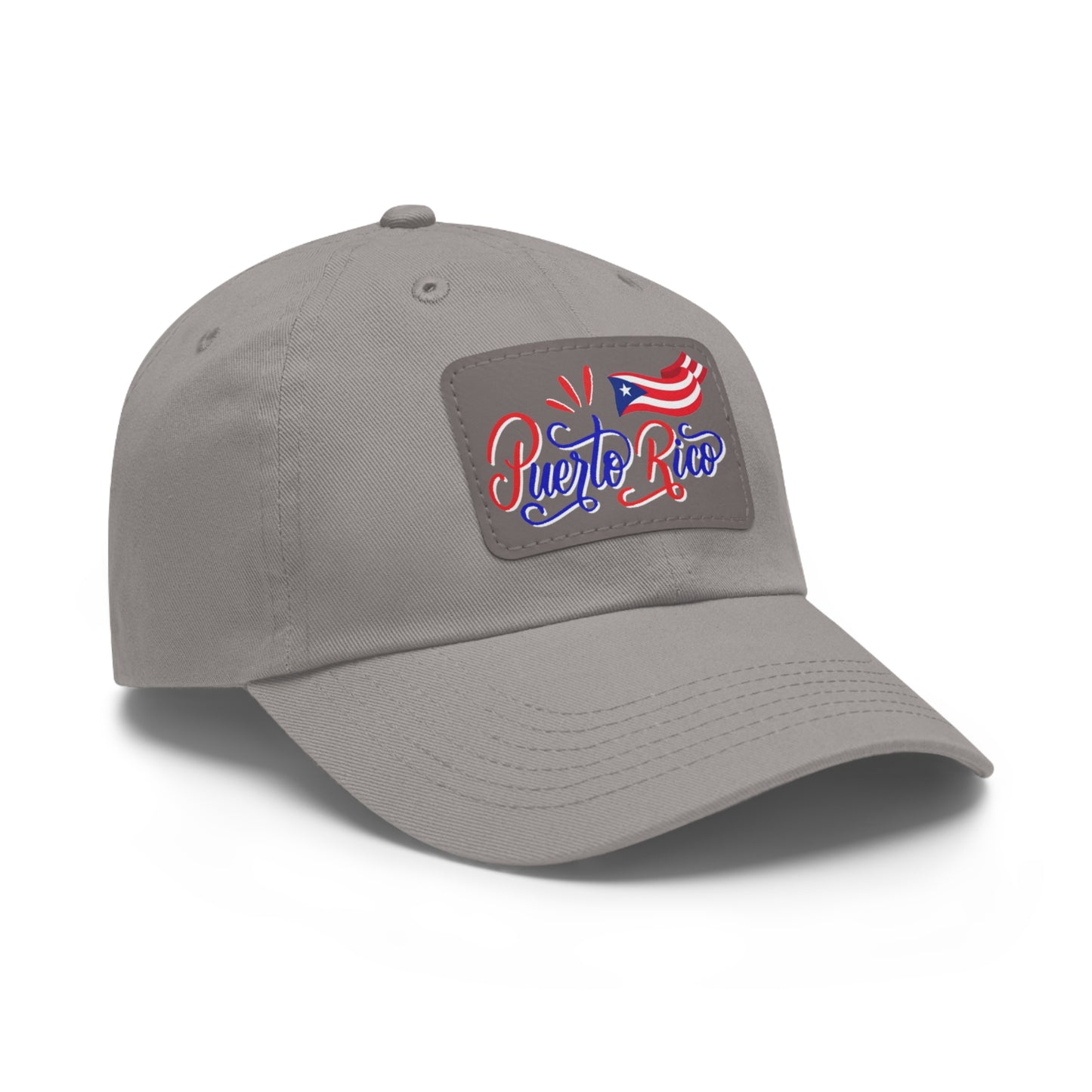 Puerto Rico w/Flag, Hat with Leather Patch (Rectangle)