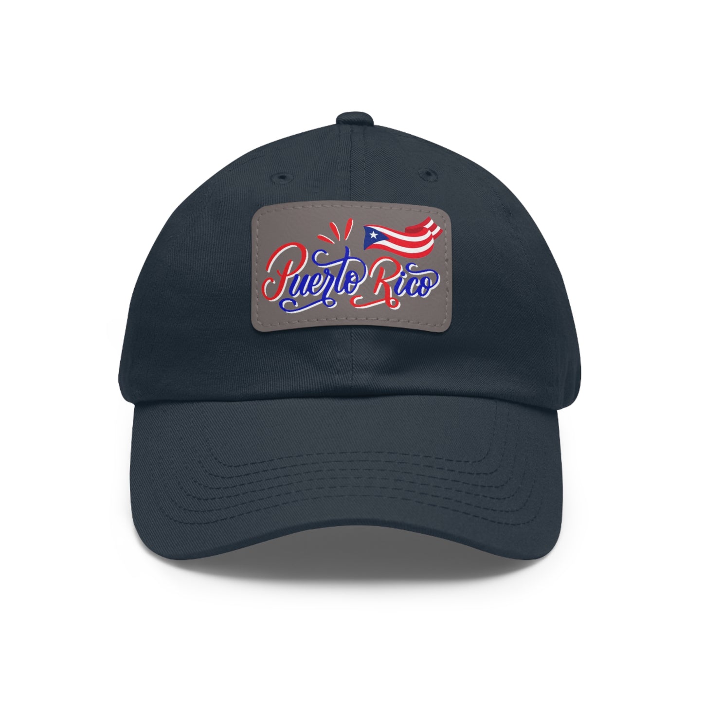 Puerto Rico w/Flag, Hat with Leather Patch (Rectangle)