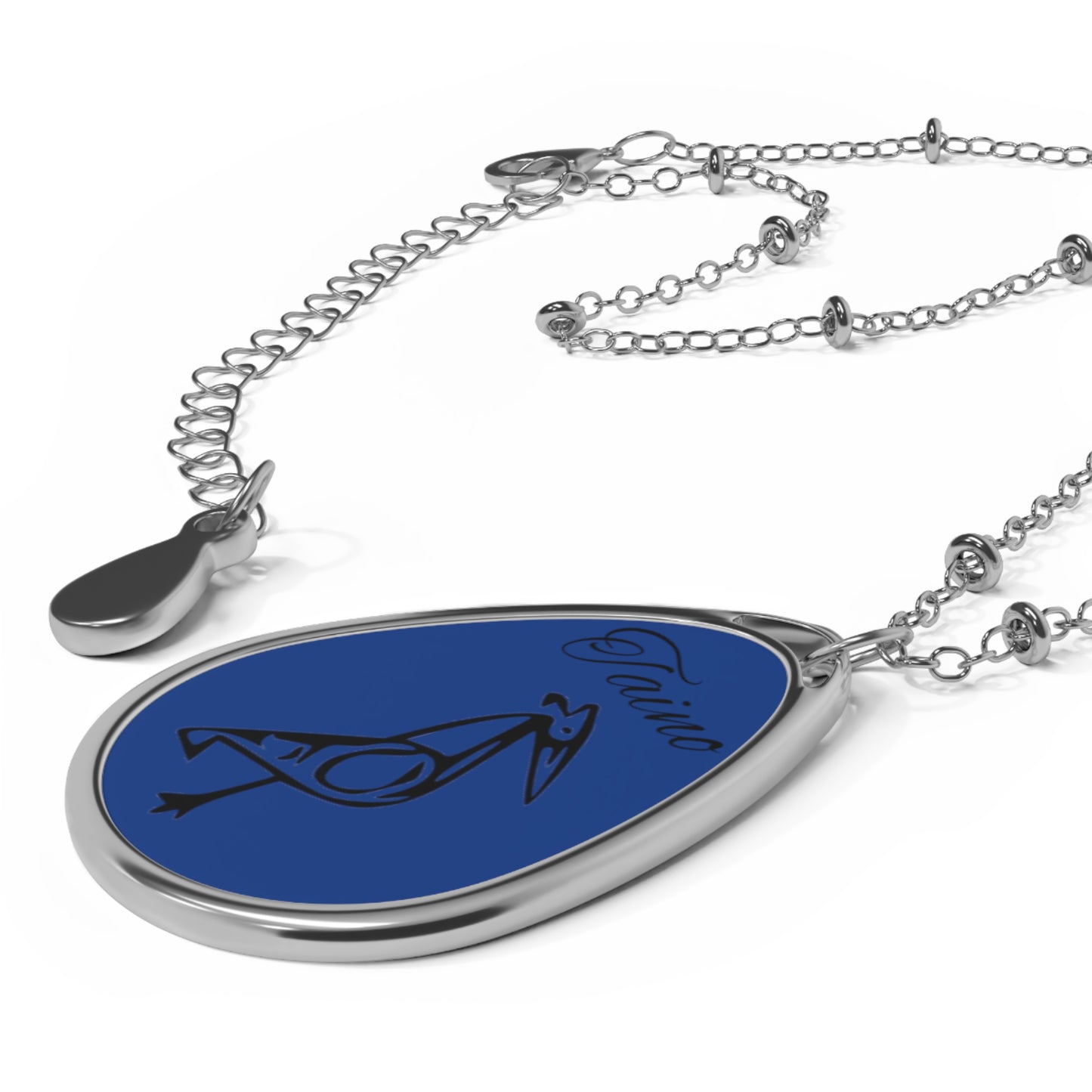 Taino Bird Symbol, Oval Necklace