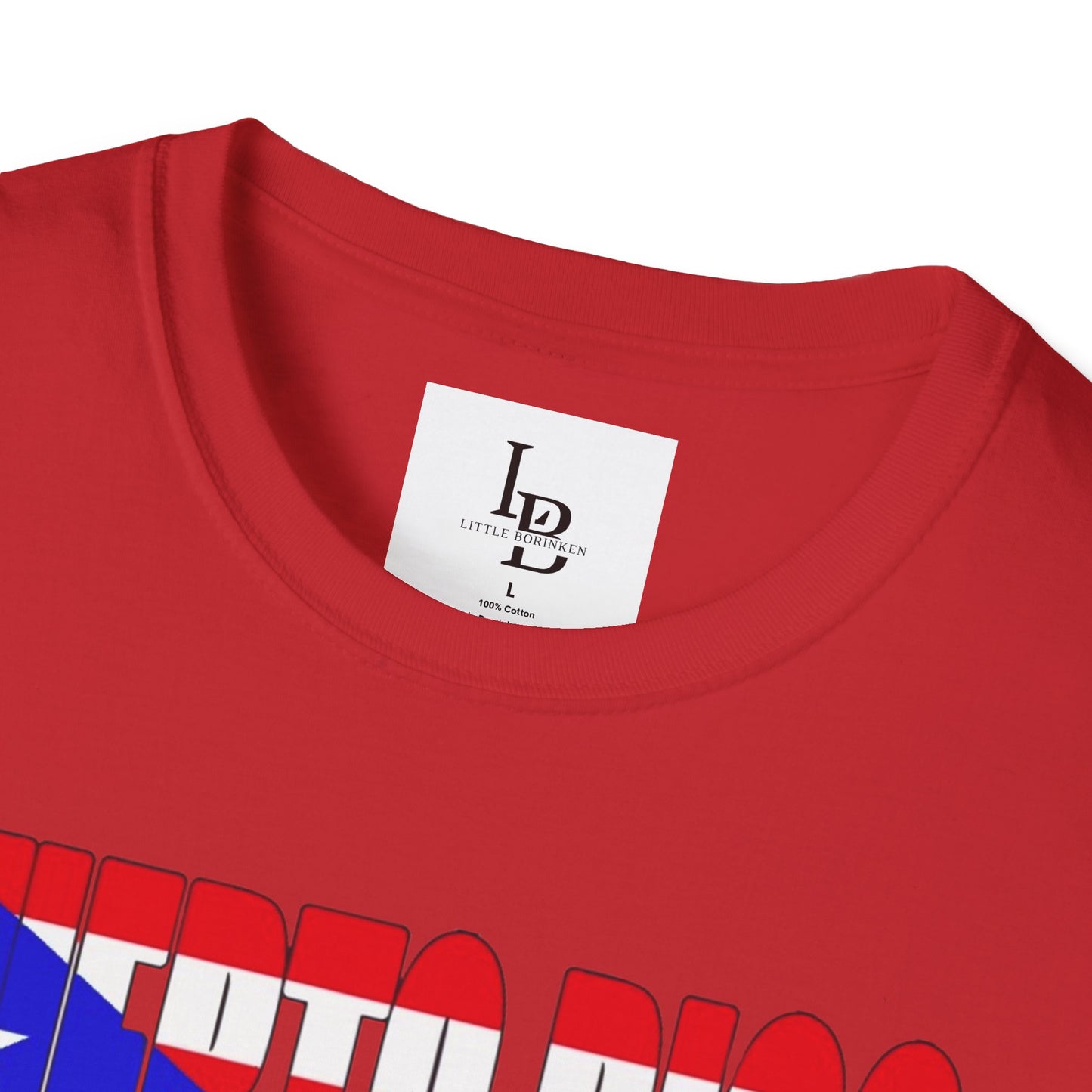 Puerto Rico Font Flag, Unisex Softstyle T-Shirt