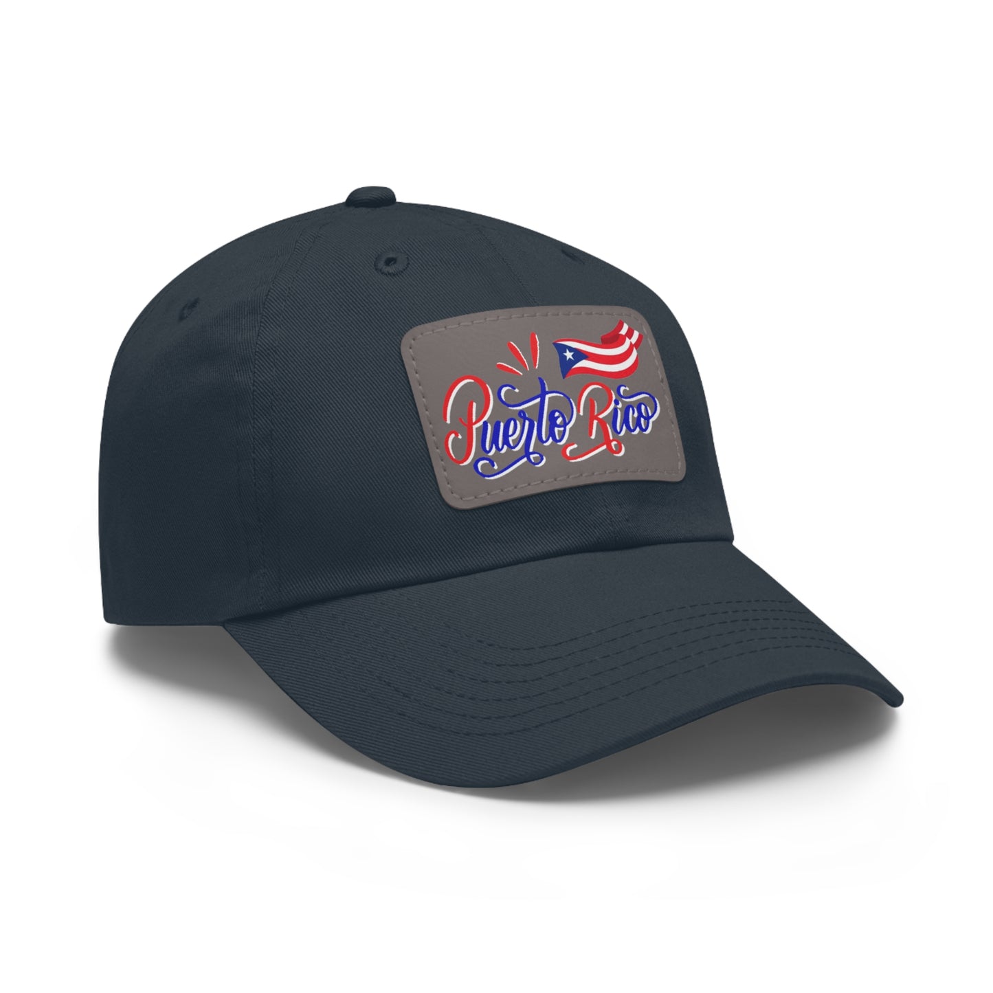 Puerto Rico w/Flag, Hat with Leather Patch (Rectangle)