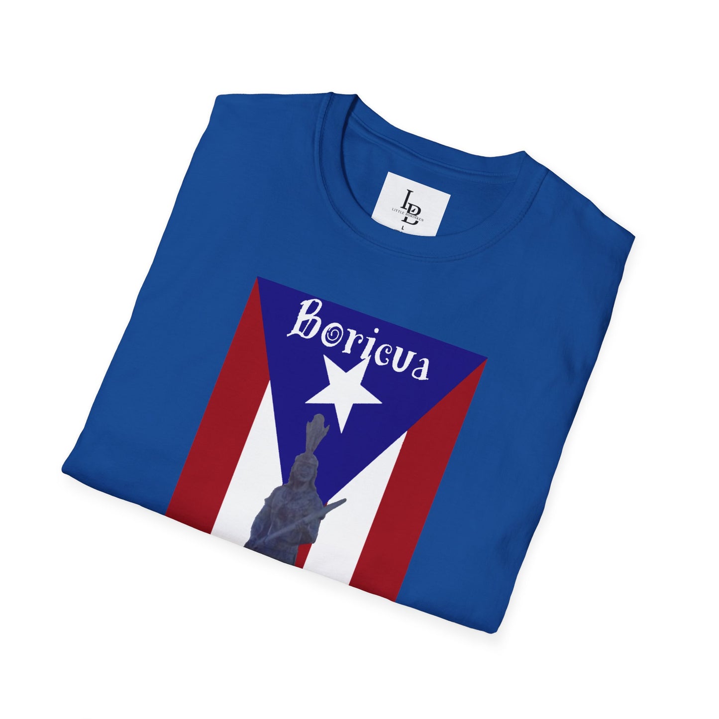 PR Flag with Agüeybaná, Unisex Softstyle T-Shirt