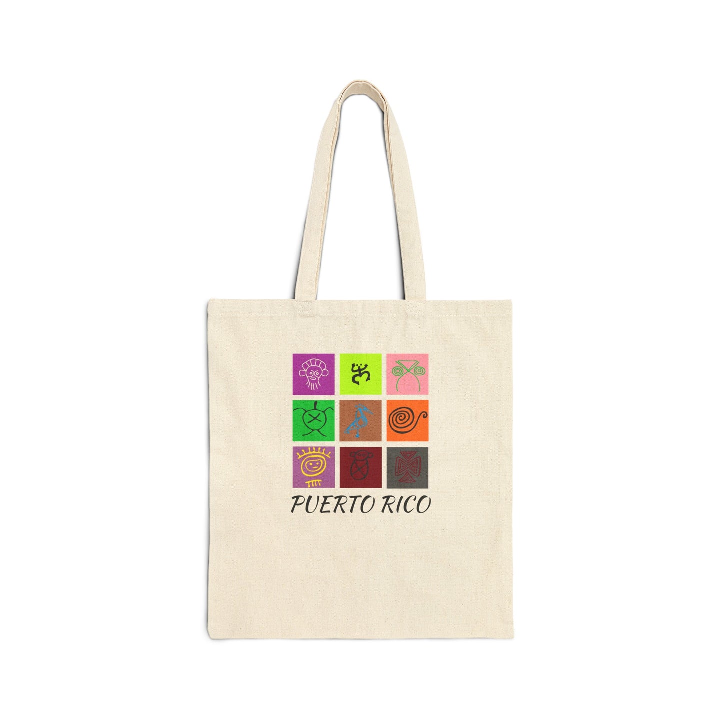 Taino Symbols, Cotton Canvas Tote Bag