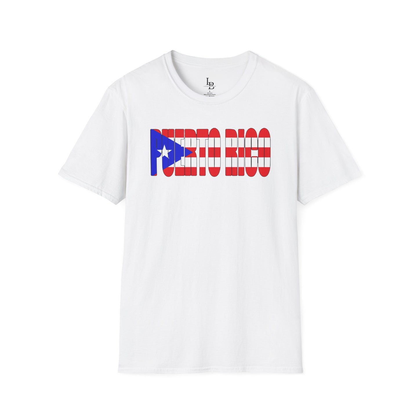 Puerto Rico Font Flag, Unisex Softstyle T-Shirt