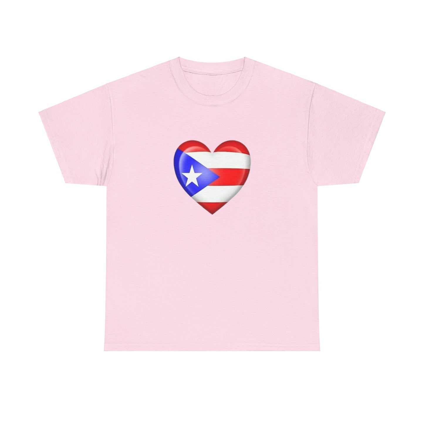 Heart PR Flag, Unisex Heavy Cotton Tee