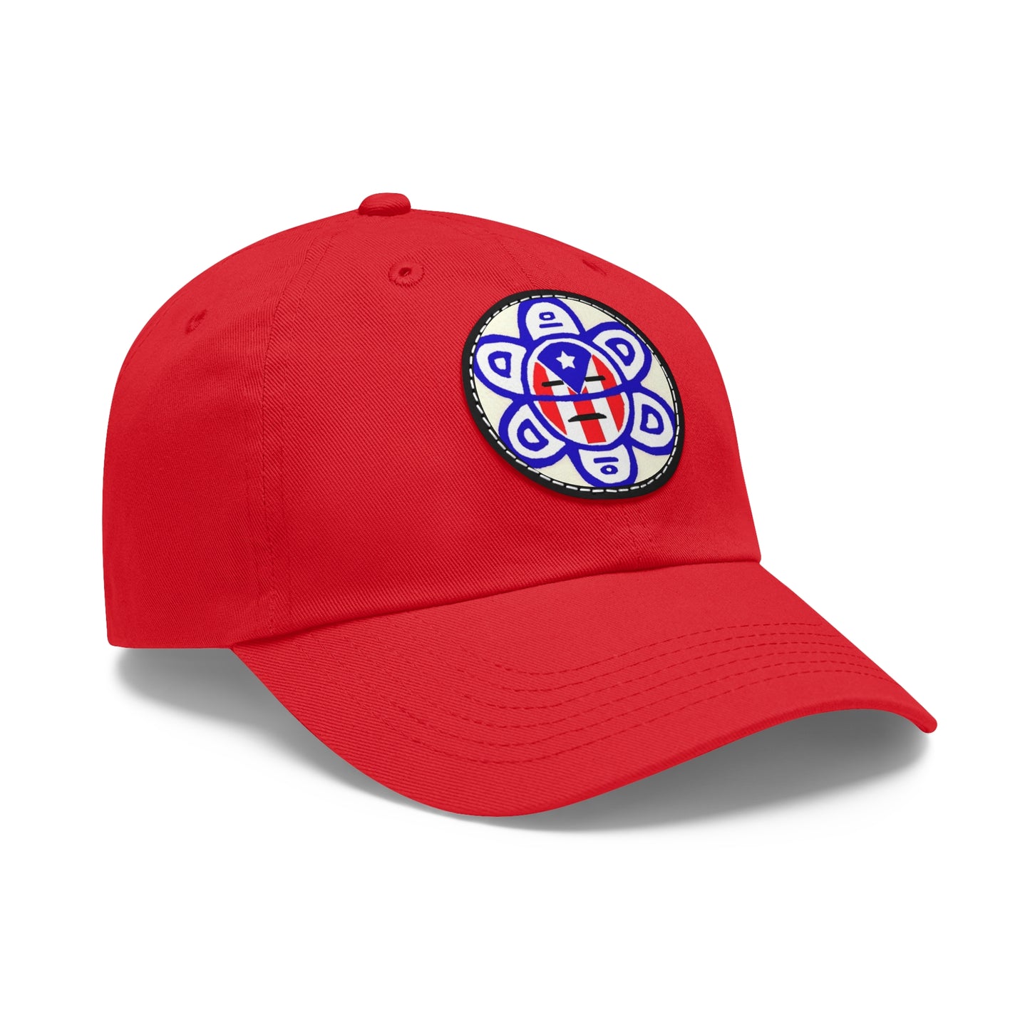 Flag - Taino sun, Hat with Leather Patch (Round)