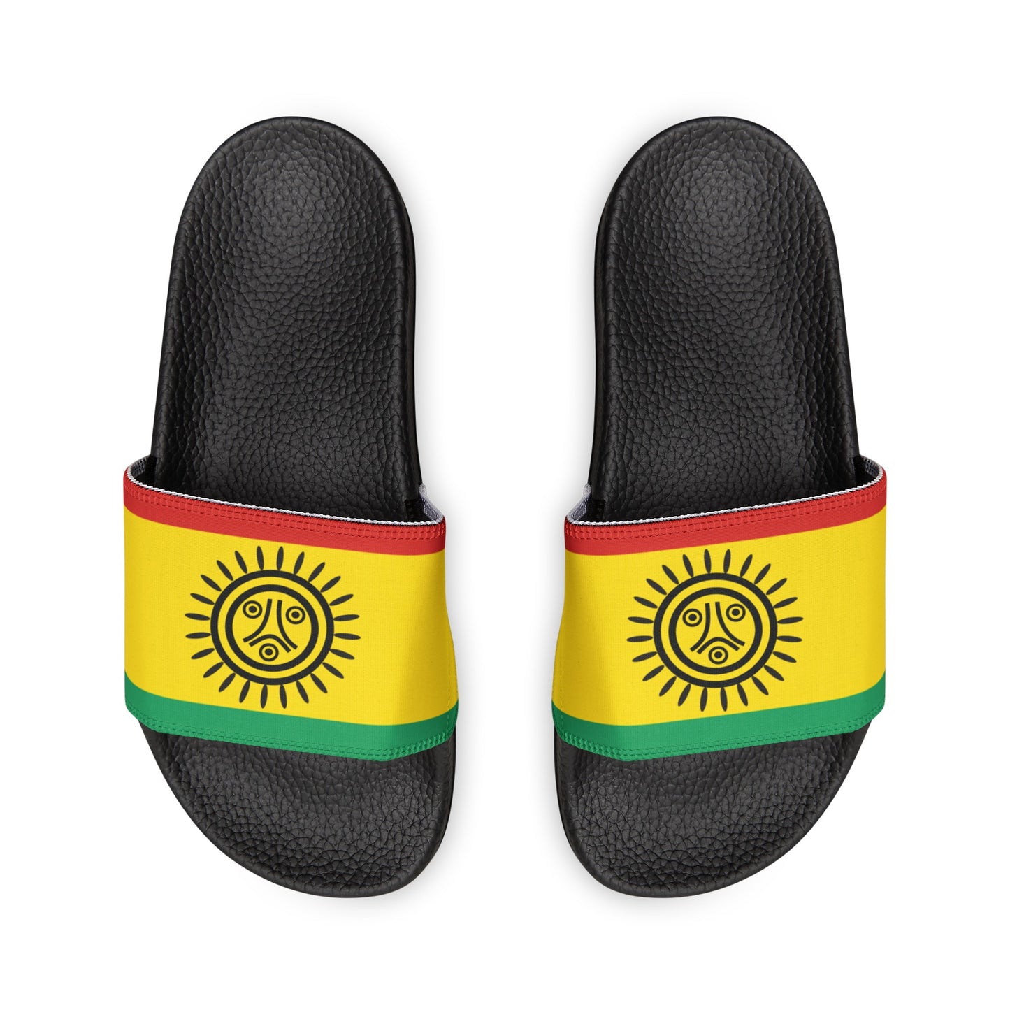 Taino Flag, Men's PU Slide Sandals