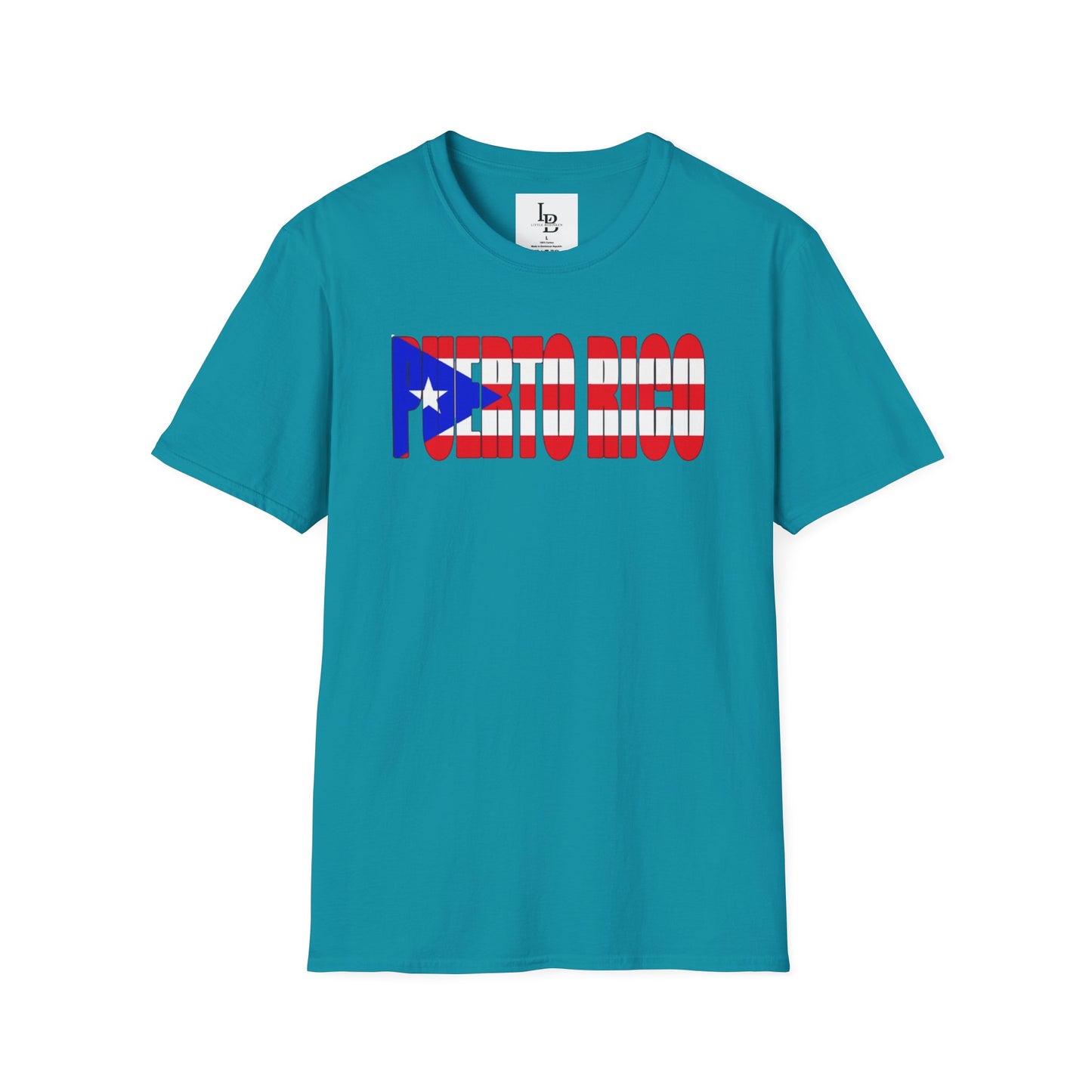 Puerto Rico Font Flag, Unisex Softstyle T-Shirt
