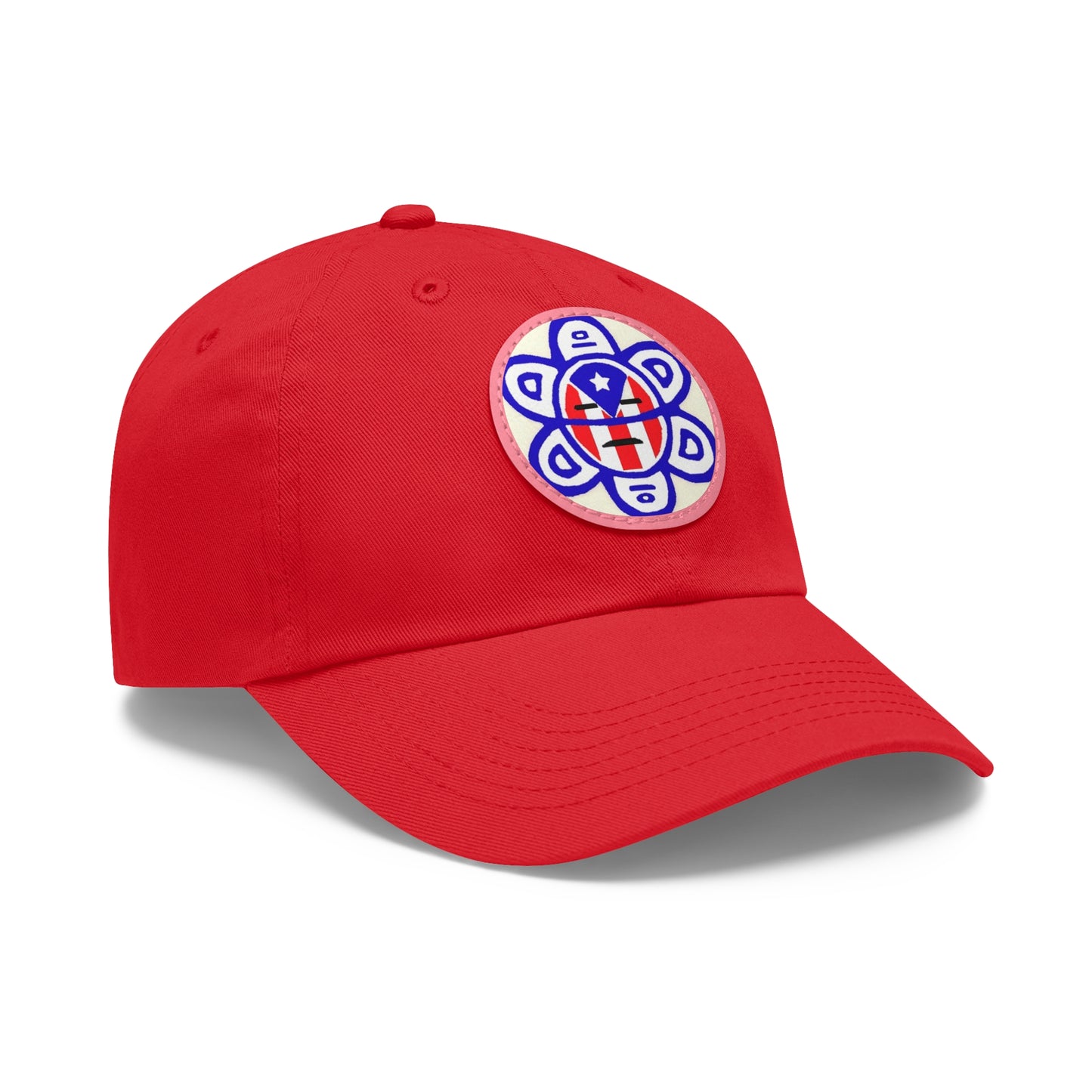 Flag - Taino sun, Hat with Leather Patch (Round)