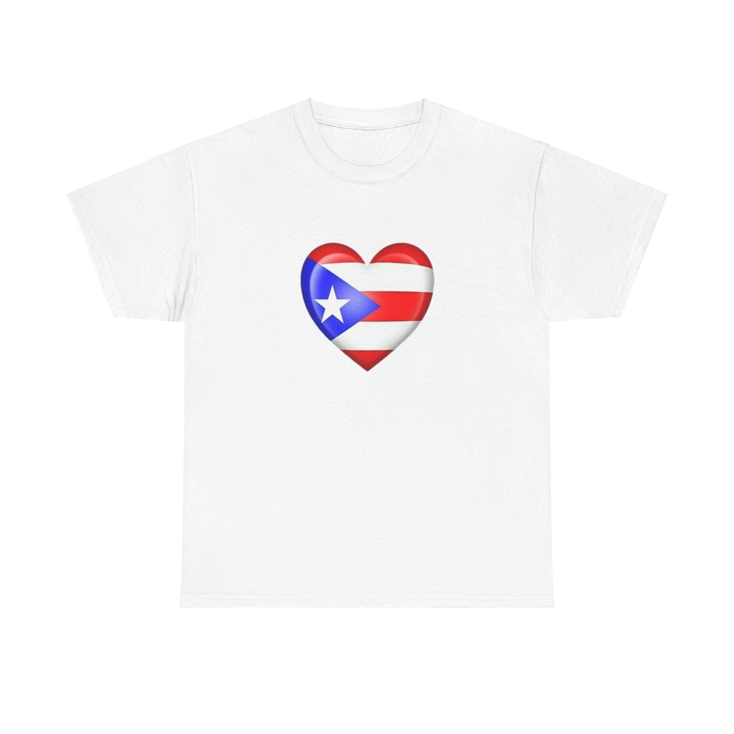 Heart PR Flag, Unisex Heavy Cotton Tee