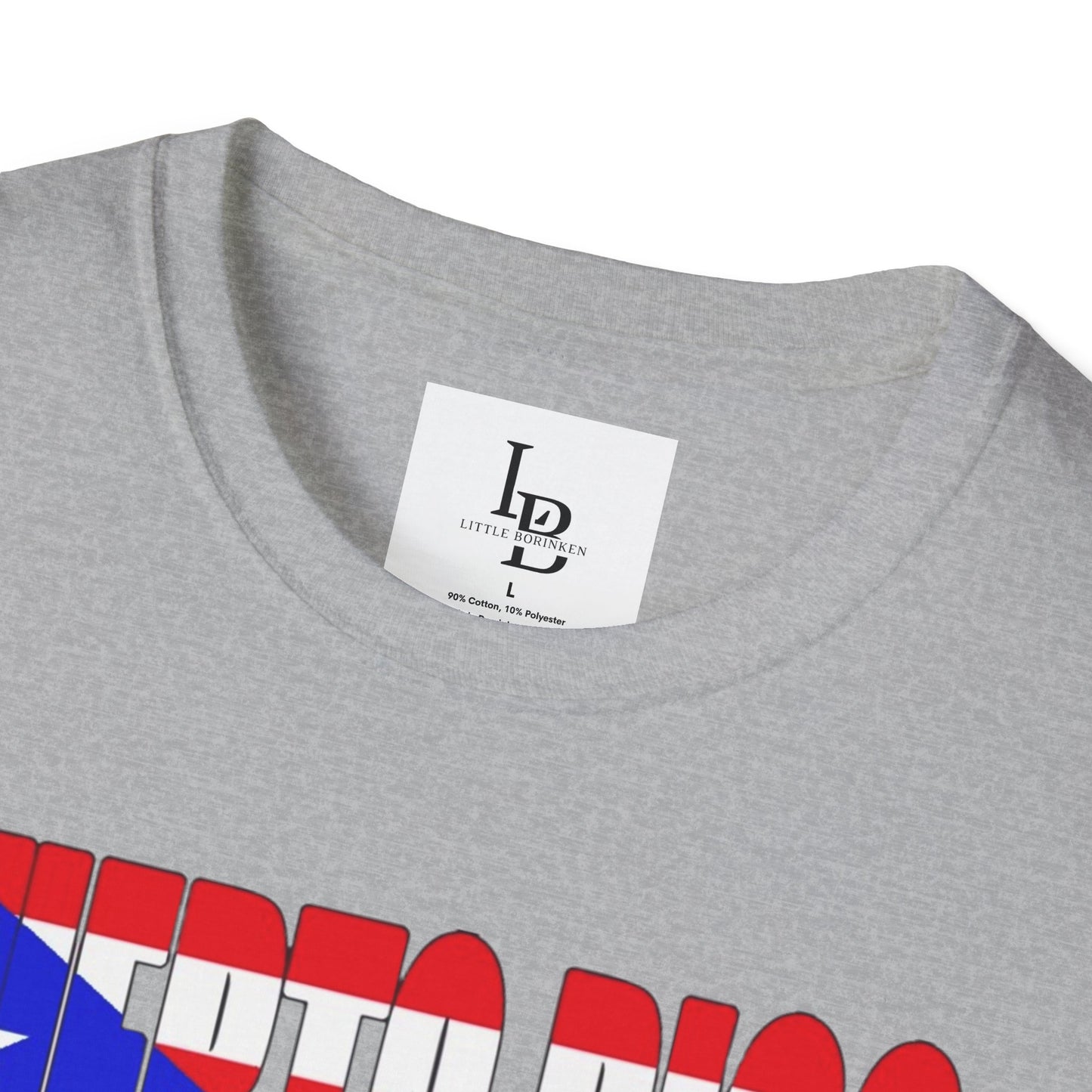 Puerto Rico Font Flag, Unisex Softstyle T-Shirt