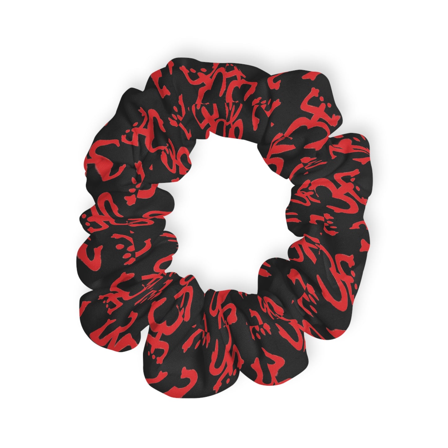 Red Coqui Black Scrunchie