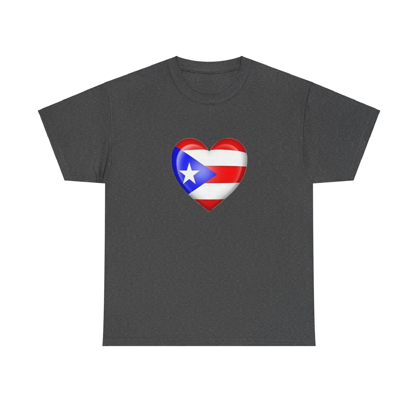 Heart PR Flag, Unisex Heavy Cotton Tee