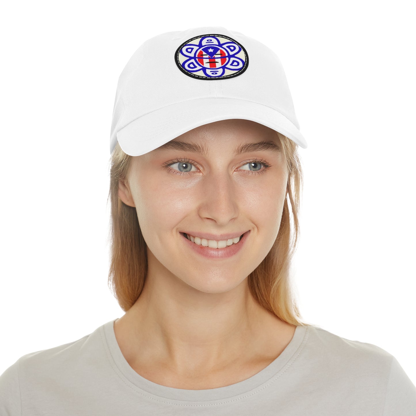 Flag - Taino sun, Hat with Leather Patch (Round)