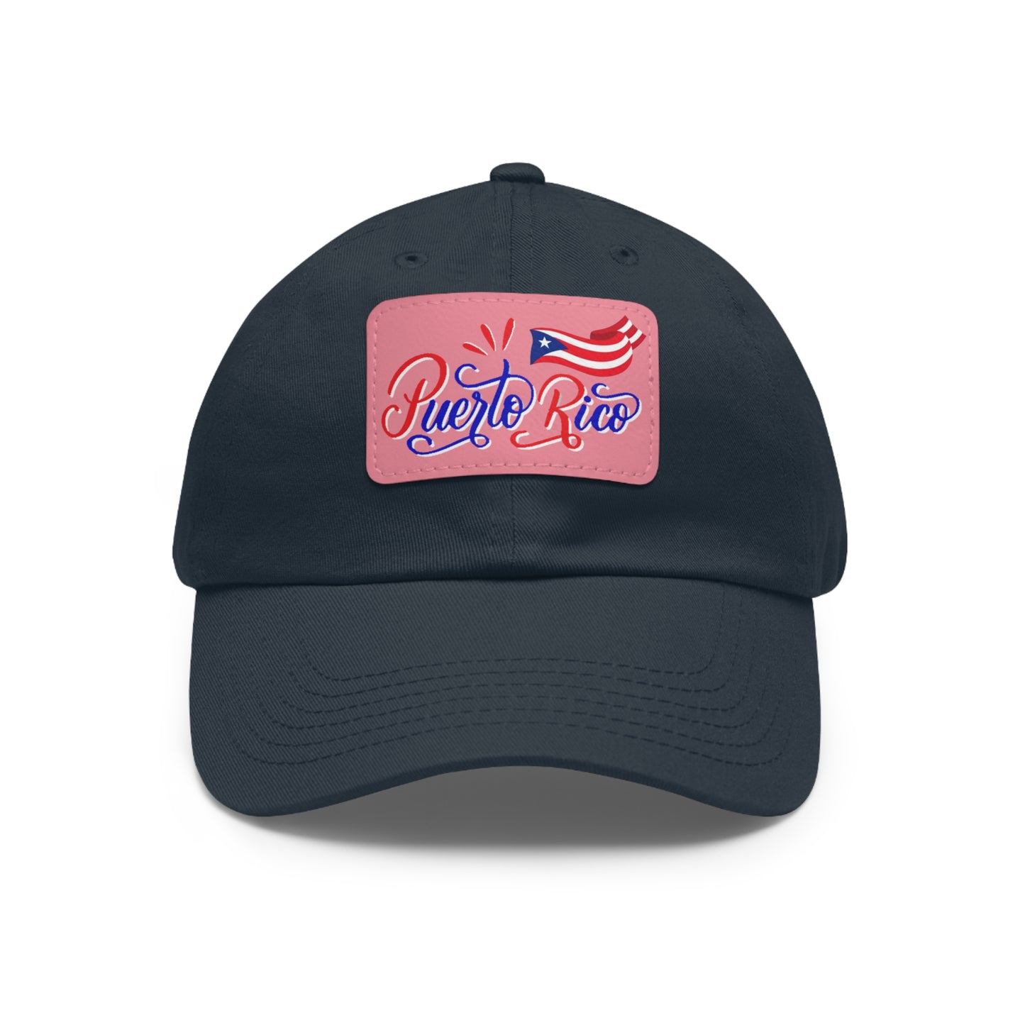 Puerto Rico w/Flag, Hat with Leather Patch (Rectangle)