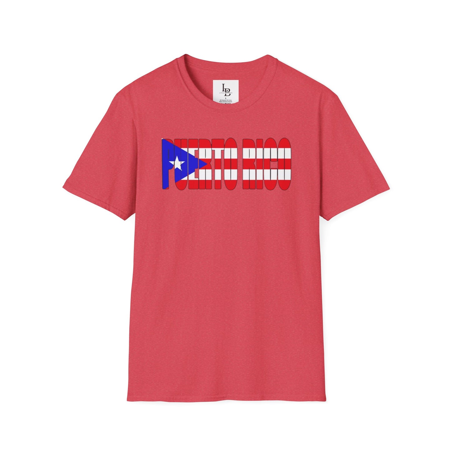 Puerto Rico Font Flag, Unisex Softstyle T-Shirt