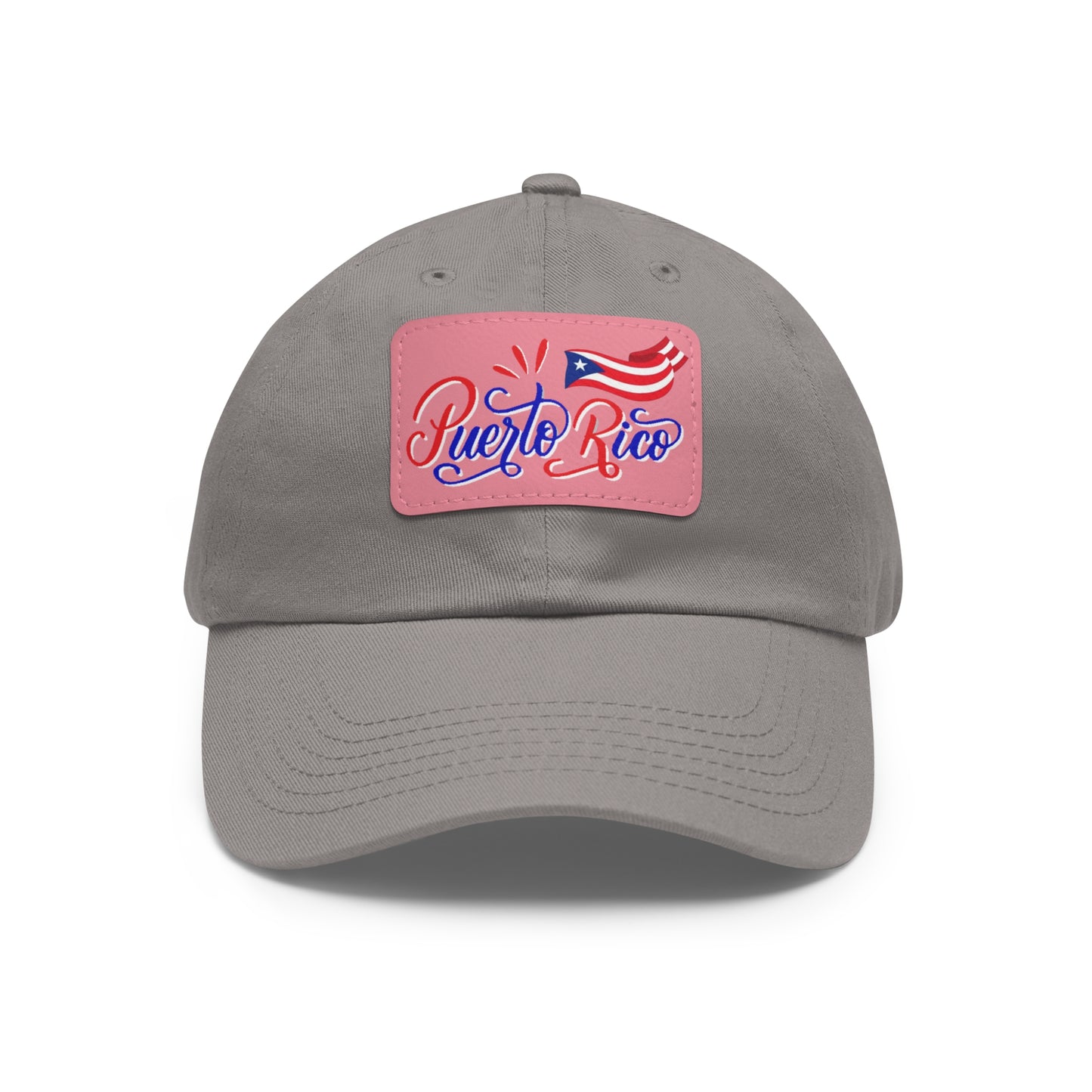 Puerto Rico w/Flag, Hat with Leather Patch (Rectangle)