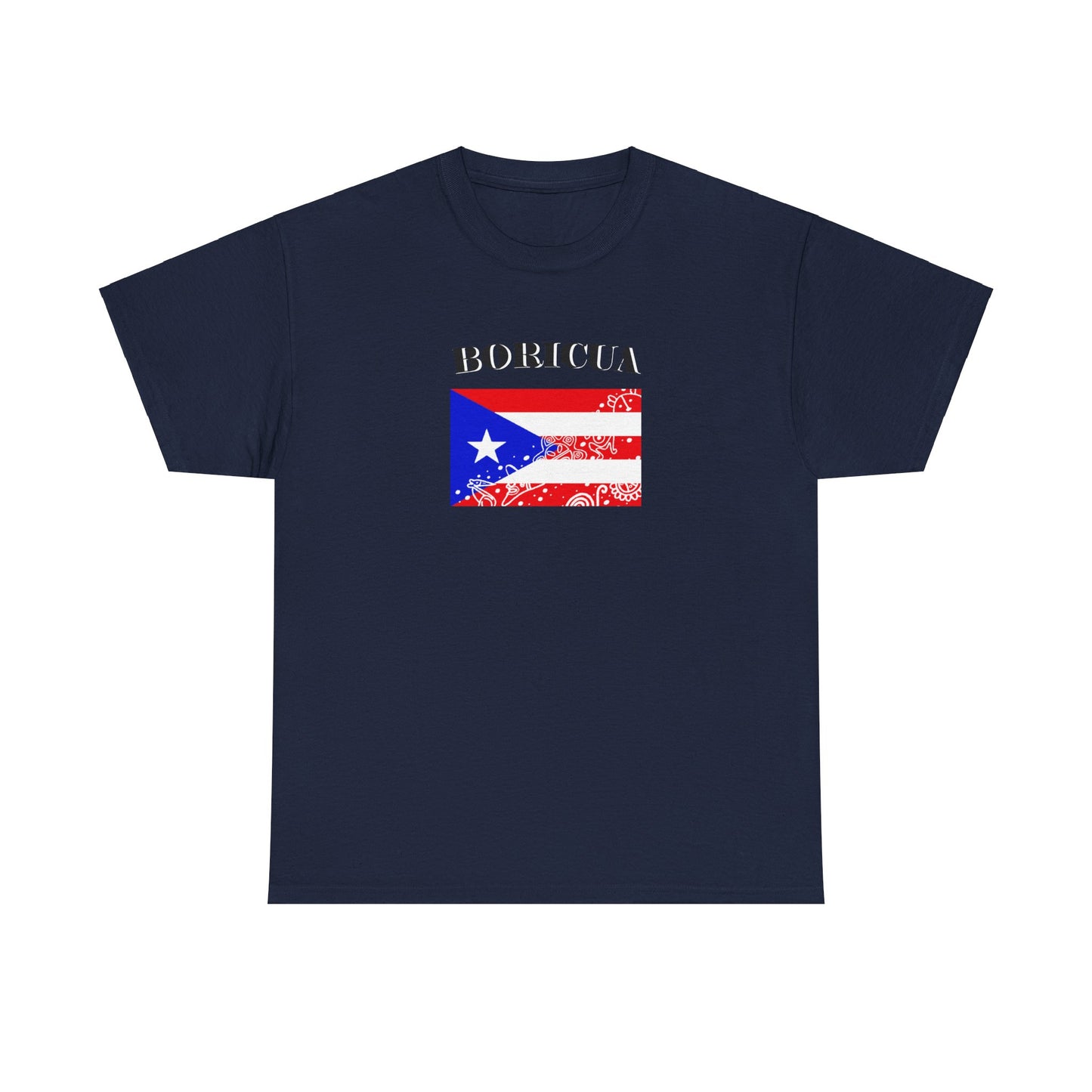 Puerto Rican Flag Taino Symbols, Unisex Heavy Cotton Tee