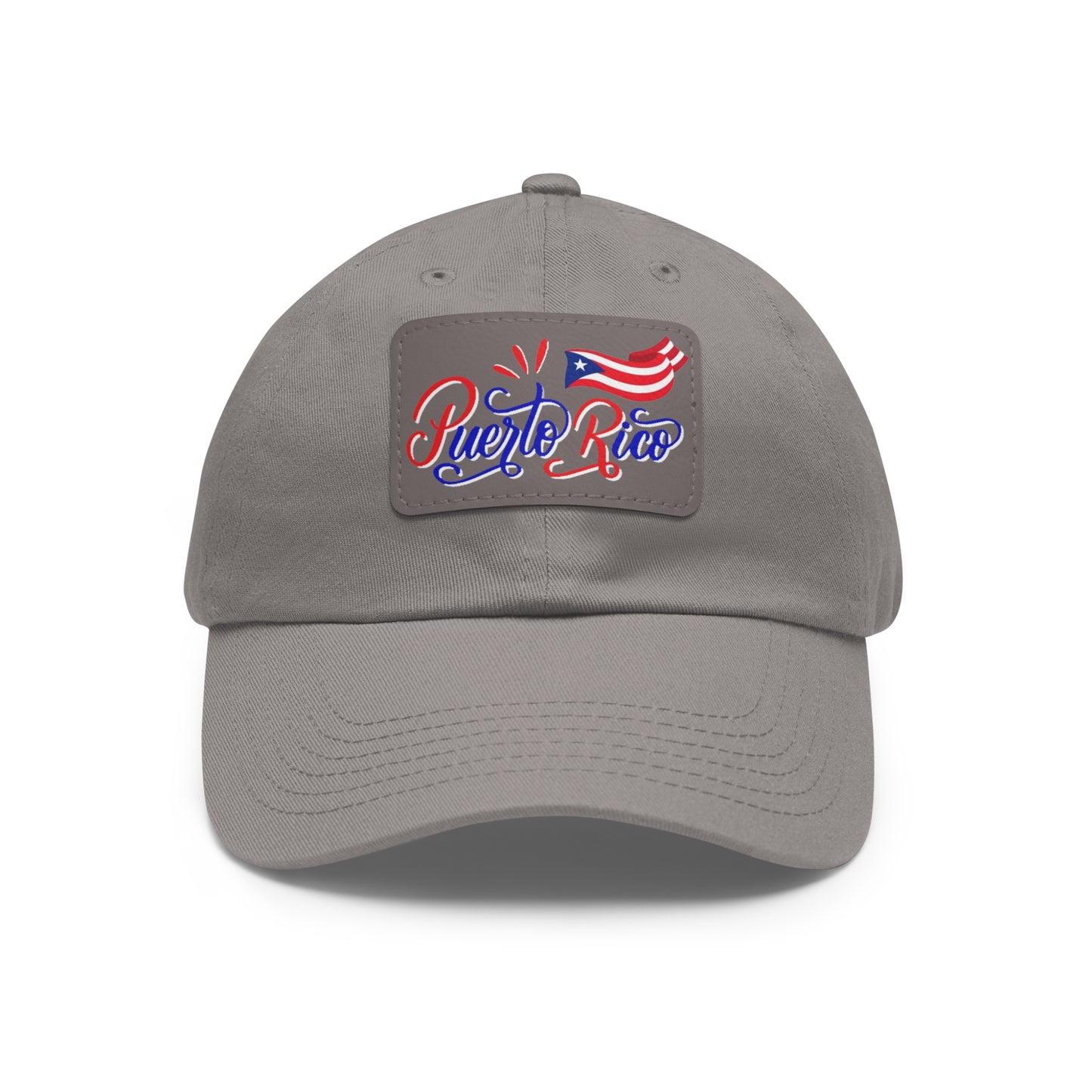 Puerto Rico w/Flag, Hat with Leather Patch (Rectangle)