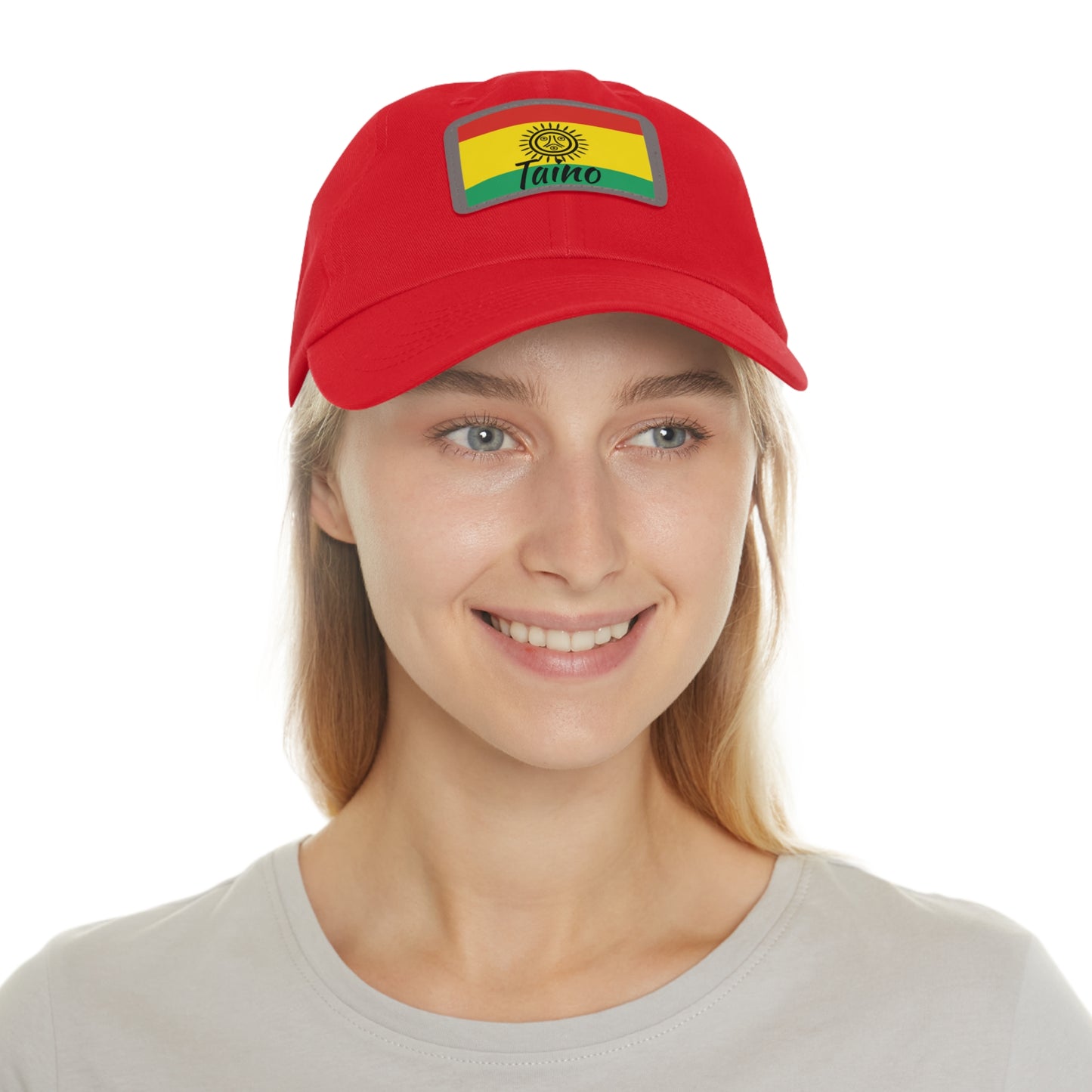 Taino Flag, Hat with Leather Patch (Rectangle)