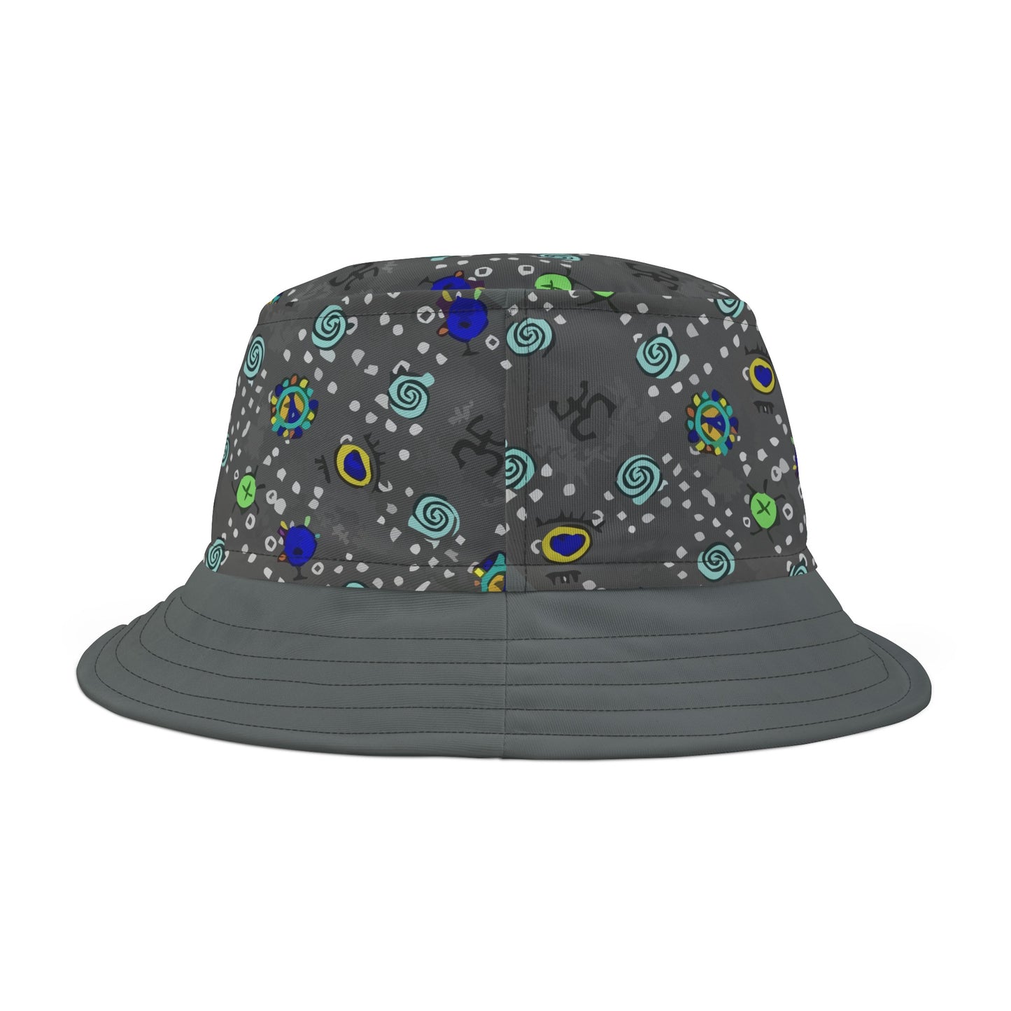 Half Gray w/Taino Symbols, Bucket Hat (AOP)