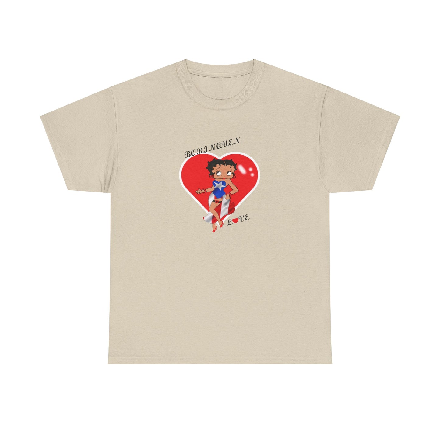 Betty Boop Borinquen Love, Unisex Heavy Cotton Tee