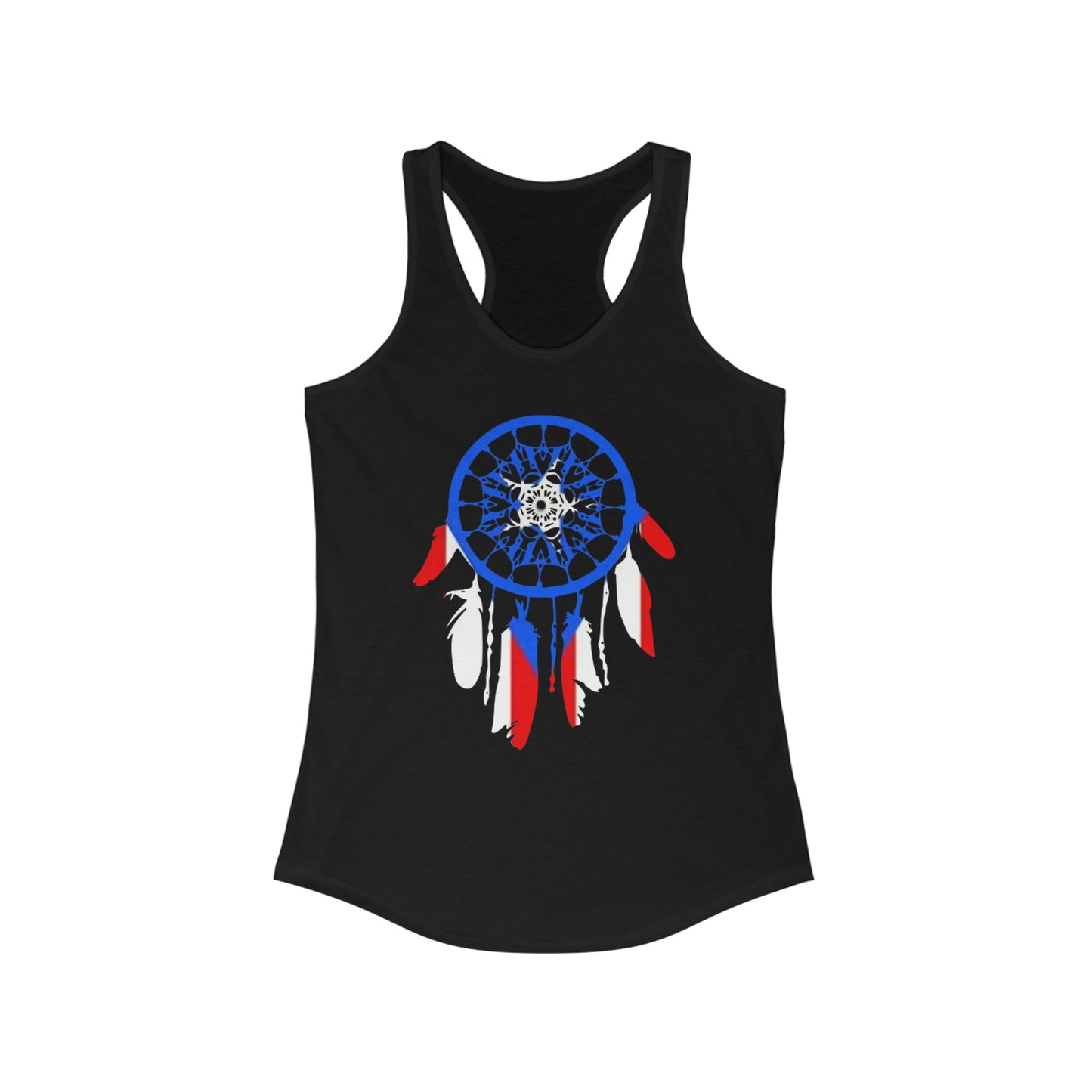 Puerto Rican Flag Dream Catcher, Women's Ideal Racerback Tank