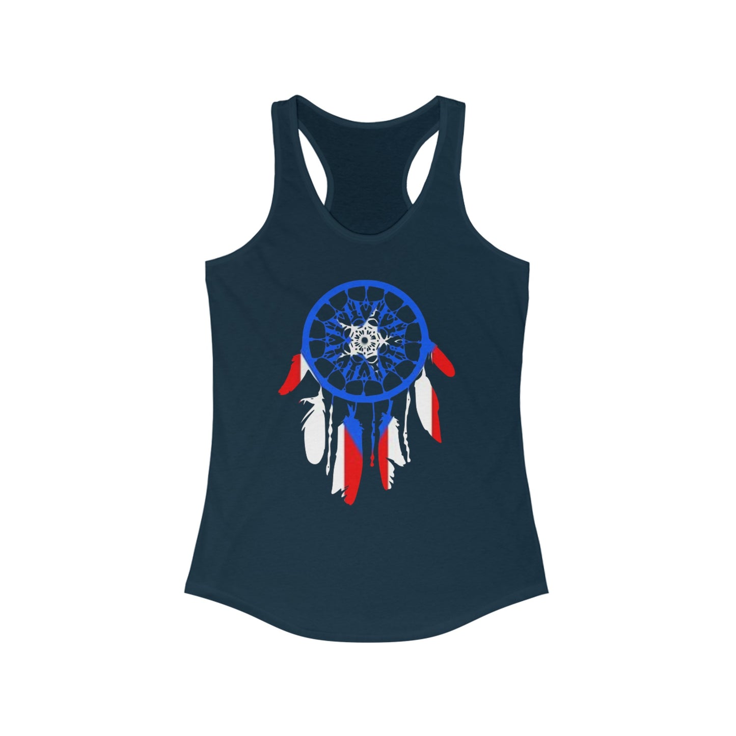 Puerto Rican Flag Dream Catcher, Women's Ideal Racerback Tank