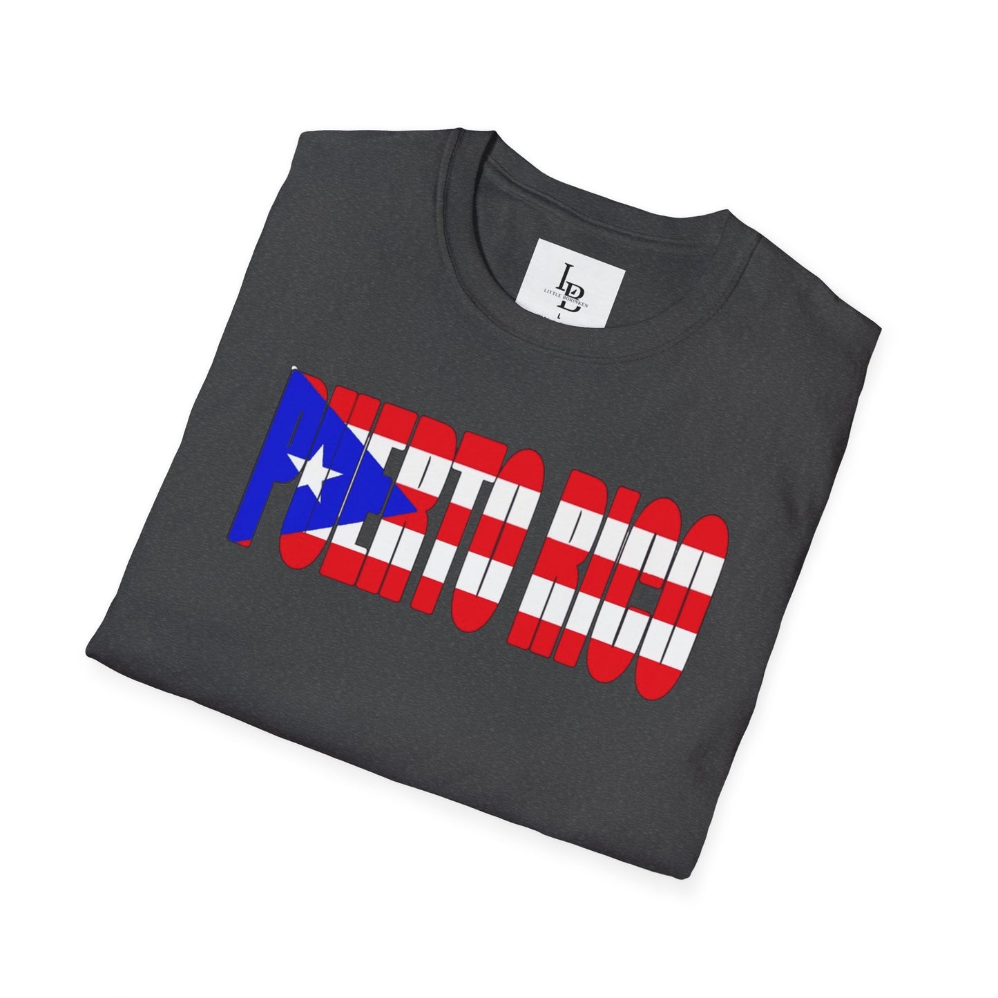 Puerto Rico Font Flag, Unisex Softstyle T-Shirt