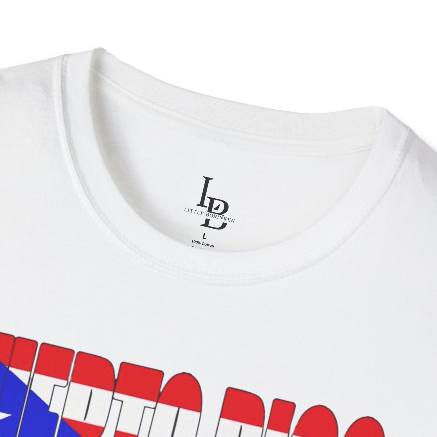 Puerto Rico Font Flag, Unisex Softstyle T-Shirt
