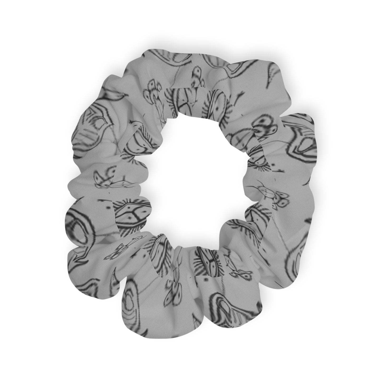 Taino Symbols 2 Light Gray Bg, Scrunchie