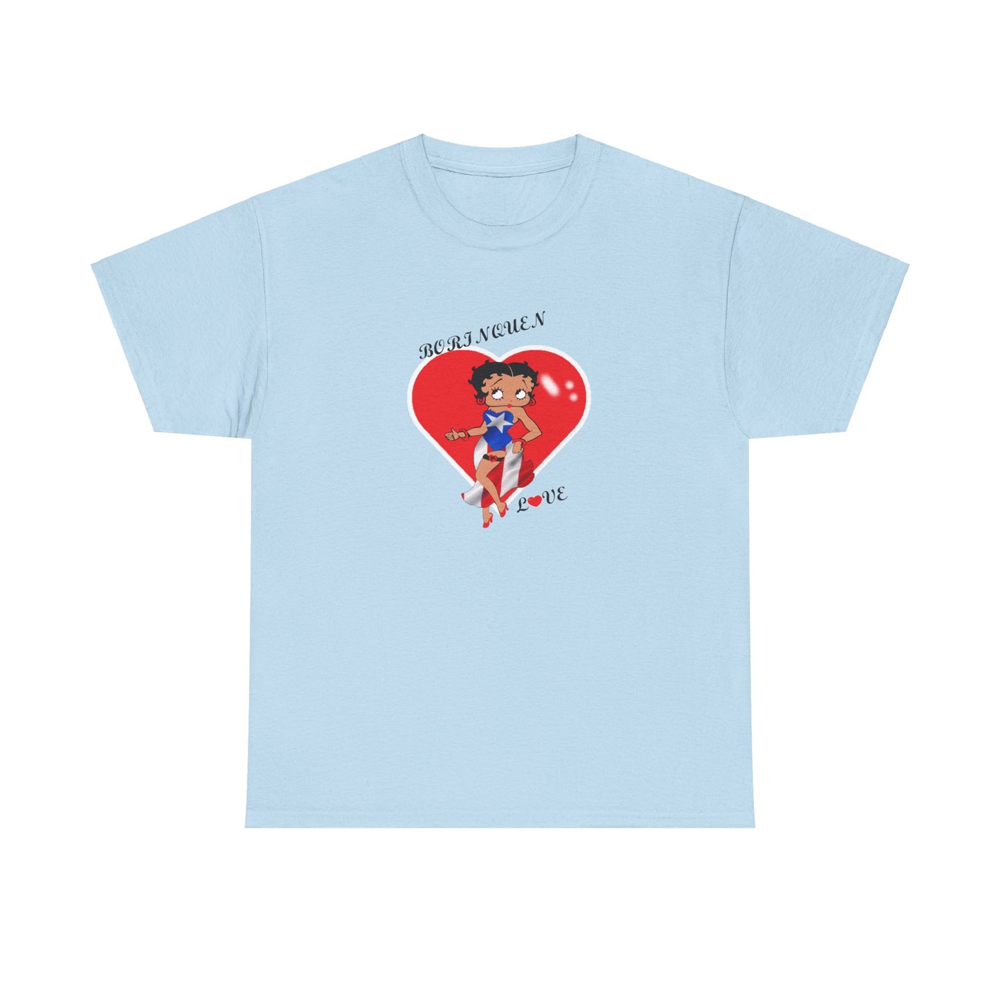 Betty Boop Borinquen Love, Unisex Heavy Cotton Tee