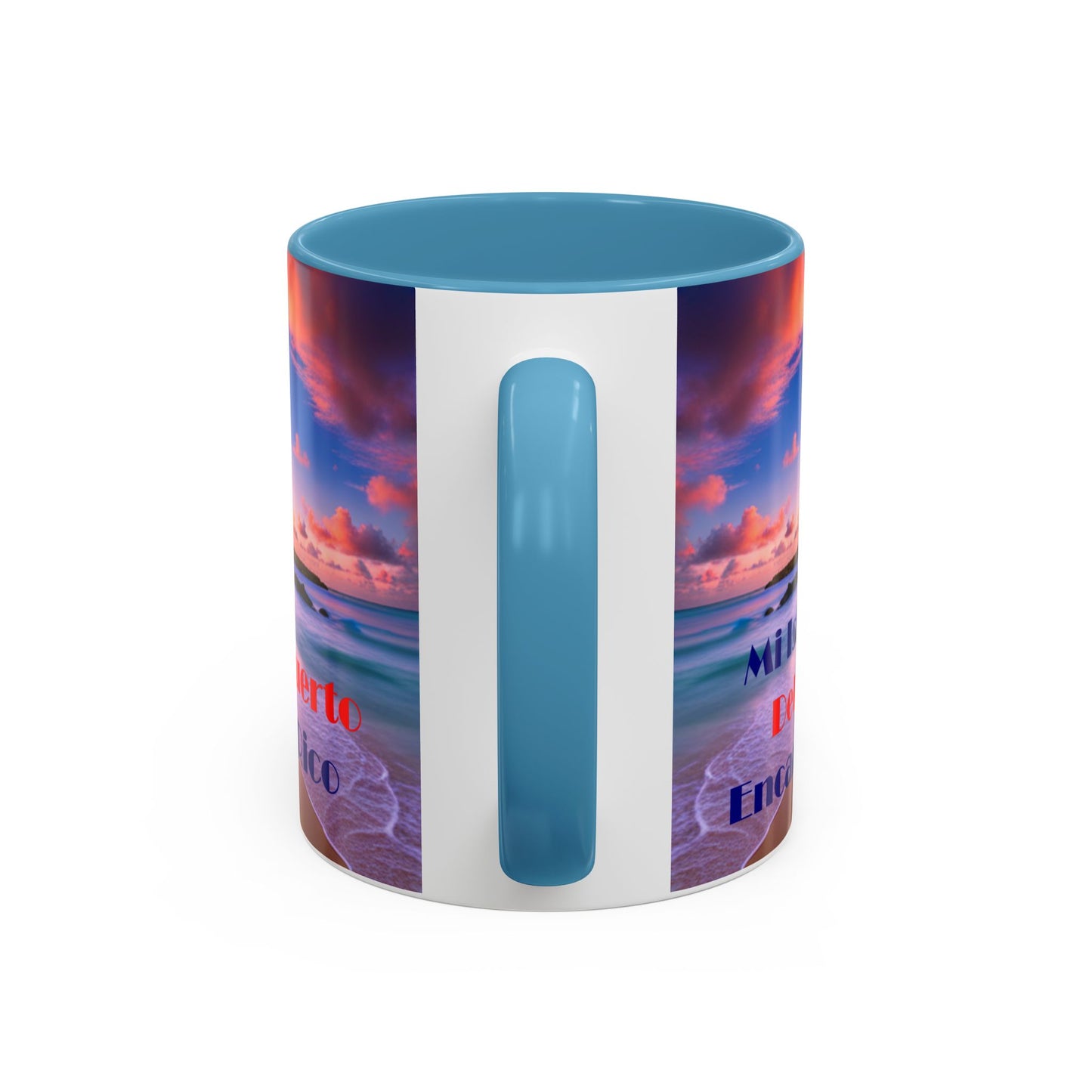Beach view, Colorful Accent Mugs, 11oz