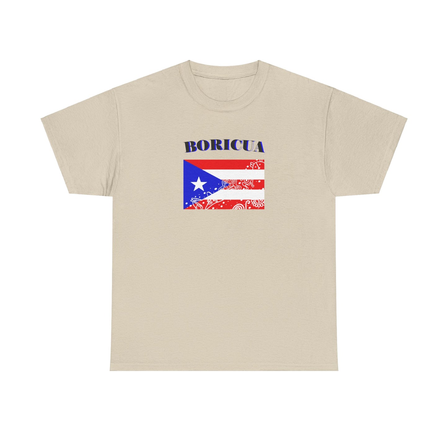 Puerto Rican Flag Taino Symbols, Unisex Heavy Cotton Tee