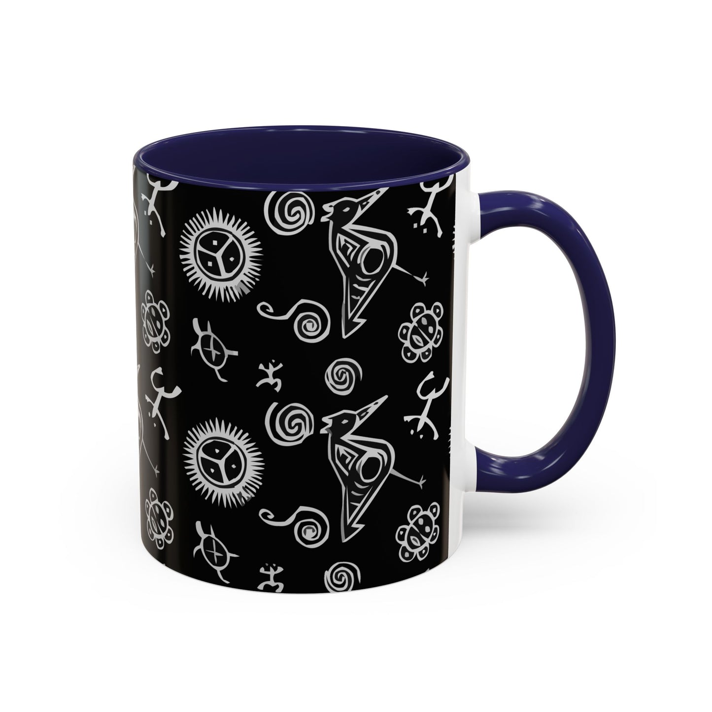 Taino Symbols, Colorful Accent Mugs, 11oz