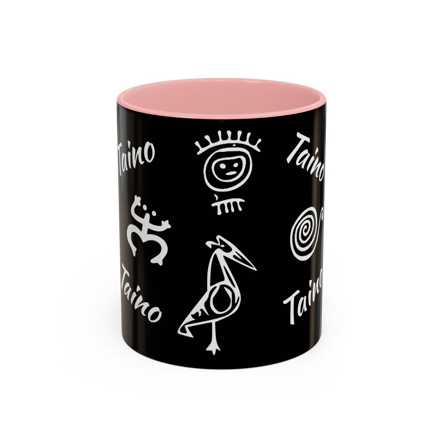Taino symbols - coqui, turtle, sun, water mood and earth goddess etc.., Colorful Accent Mugs, 11oz